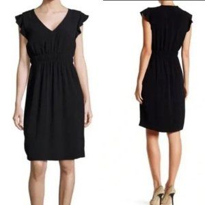 Kate Spade New York Frill in Black Flutter Sleeve Fluid Crepe Dress Size 12